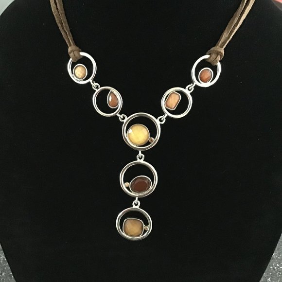 Lia Sophia Earthy Necklace with Suede Foundation Vintage - Picture 3 of 15